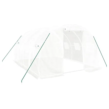 vidaXL - Polyetheen - Tuinkas met stalen frame 12 m² 4x3x2 m wit - TLS318805 2