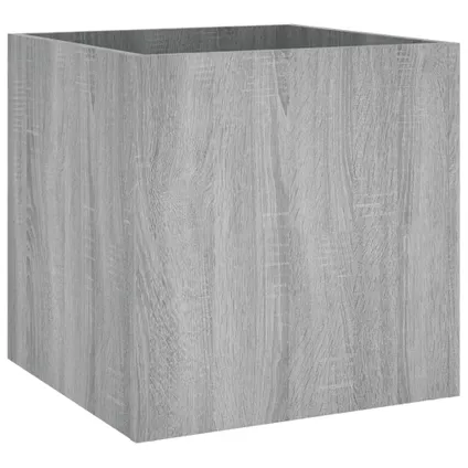vidaXL - Bewerkt hout - Plantenbak 40x40x40 cm bewerkt hout grijs - TLS820500 2