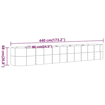 vidaXL - Staal - Plantenbak 440x80x68 cm gepoedercoat staal - TLS318972 6