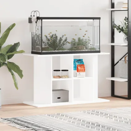 vidaXL Support pour aquarium blanc 100x40x60 cm bois d'ingénierie 2