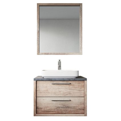 Meuble de salle de bain Indiana 70 cm - Badplaats - Chene avec gris - Meuble