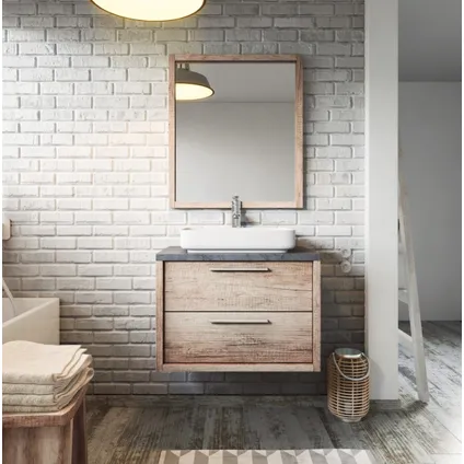 Meuble de salle de bain Indiana 70 cm - Badplaats - Chene avec gris - Meuble 2