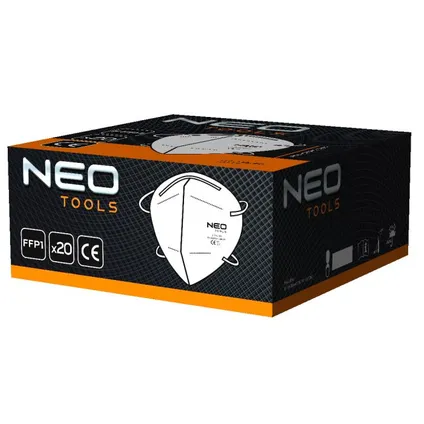 Neo Tools demi-masque anti-poussière - FFP1 - 5 couches - certifié CE - 20 pièces 2