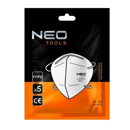 Neo Tools masque anti-poussière demi-masque - FFP2 - 5 couches - certifié CE - 20 pièces 3