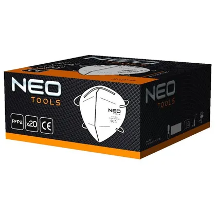 Neo Tools masque anti-poussière demi-masque - FFP2 - 5 couches - certifié CE - 20 pièces 4