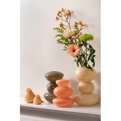 Present Time - Vase Bulles en Verre Petit - Orange Doux 3