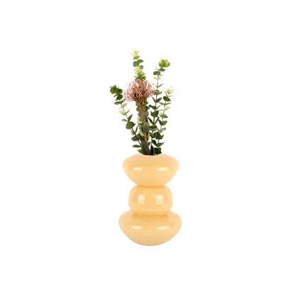 Present Time - Vase Bubbles Verre Moyen - Jaune Doux 2