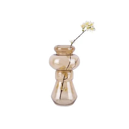 Present Time - Vase Morgana Glass Medium - Brun sable 2