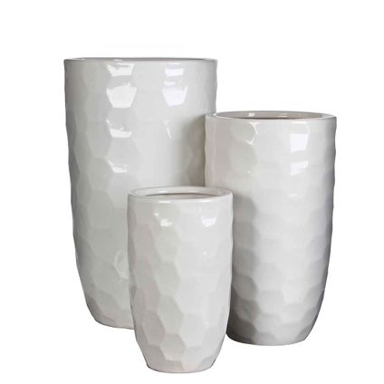 Vase Mica Decorations Diamond - 26x26x45 cm - Blanc