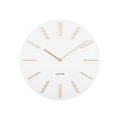 Karlsson - Horloge Murale Discrète - Blanc