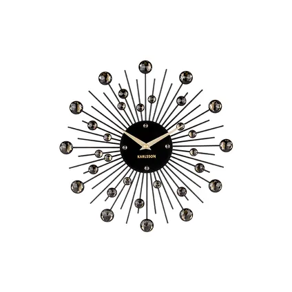 Karlsson - Horloge Murale Sunburst Medium - Noir
