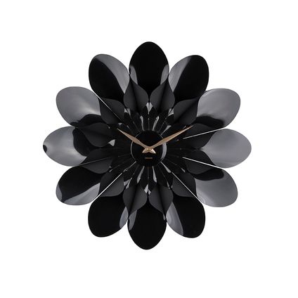 Karlsson - Horloge Murale Fleur - Noir