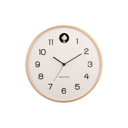 Karlsson - Horloge Murale Coucou Naturel - Blanc