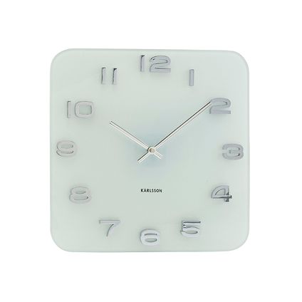Karlsson - Horloge Murale Vintage Carrée - Blanc