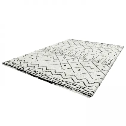 Oviala Witte langharige tapijt van polypropyleen, 200 x 290 cm 3