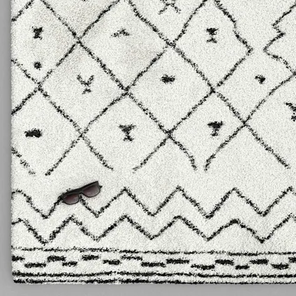 Oviala Witte langharige tapijt van polypropyleen, 200 x 290 cm 4