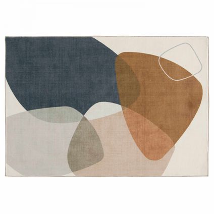 Oviala Rechthoekig plat geweven tapijt met abstracte patronen, 120 x 170 cm