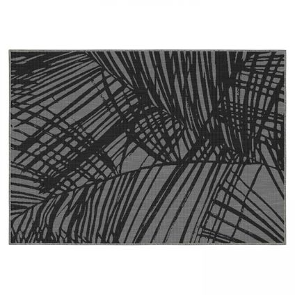 Tapis d'extérieur en polypropylène Oviala Palmio 200 x 290 cm noir