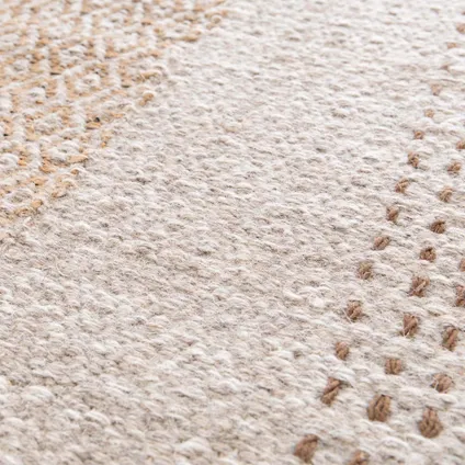Oviala Wollen en jute platgeweven tapijt met geometrische patronen 160x230 cm 3