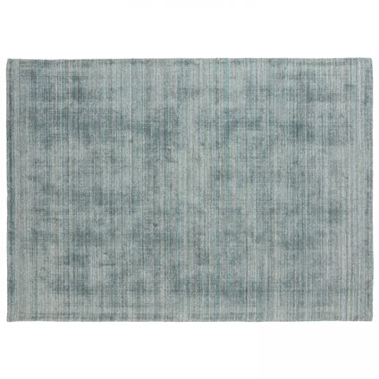 Oviala Rechthoekig bedrukt lichtblauw gemêleerd chenille tapijt 120 x 170 cm