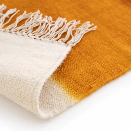 Oviala Duna Rechthoekig tapijt van geweven wol in geel/oranje, 160 x 230 cm 2