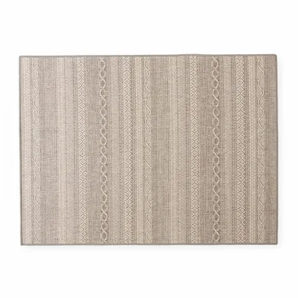 Oviala Rechthoekig tapijt van polypropyleen 120x160 cm grijs 2