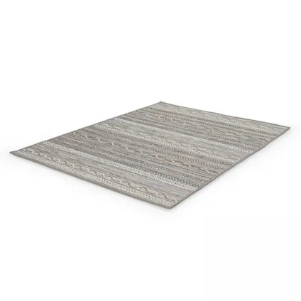 Oviala Rechthoekig tapijt van polypropyleen 120x160 cm grijs 3