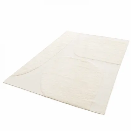 Oviala Felipe Rechthoekig wollen tapijt met handgeweven wit patroon, 200 x 290 cm 4