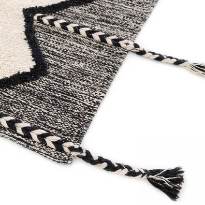 Oviala Parvati Handgeweven wollen tapijt met franjes 120 x 170 cm 4