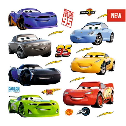 Disney sticker mural Cars bleu, rouge, jaune et vert - 30 x 30 cm - 600230 2