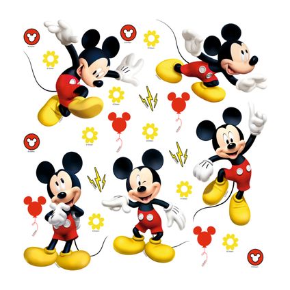 Disney muursticker Mickey Mouse rood en geel - 30 x 30 cm - 600229