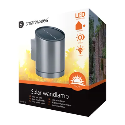Ranex - Solar Wandlamp LED Zilver 6