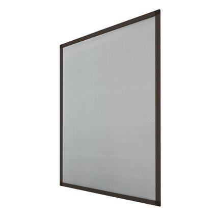 ECD Germany 4x Moustiquaire pour Fenêtre - 120 x 140 cm - Cadre en Aluminium Marron
