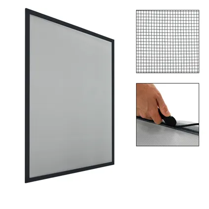 ECD Germany 4x Moustiquaire pour Fenêtre - 100 x 120 cm - Cadre en Aluminium Anthracite 2
