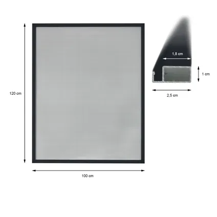ECD Germany 4x Moustiquaire pour Fenêtre - 100 x 120 cm - Cadre en Aluminium Anthracite 5