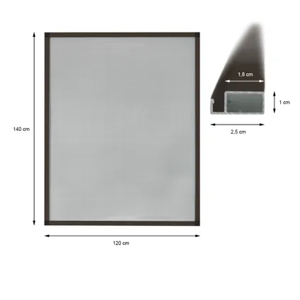 ECD Germany 3x Moustiquaire pour Fenêtre - 120 x 140 cm - Cadre en Aluminium Marron 2