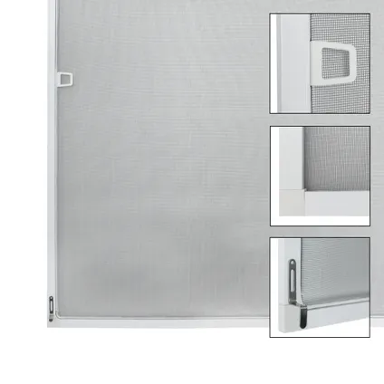 ECD Germany 5x Moustiquaire pour Fenêtre - 80 x 100 cm - Cadre en Aluminium Blanc 4
