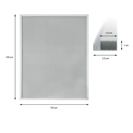ECD Germany 1x Moustiquaire pour Fenêtre - 130 x 150 cm - Cadre en Aluminium Blanc 2
