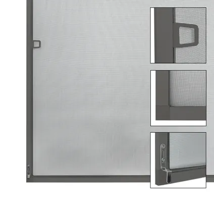 ECD Germany 1x Moustiquaire pour Fenêtre - 100 x 120 cm - Cadre Gris en Aluminium 3