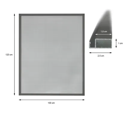 ECD Germany 1x Moustiquaire pour Fenêtre - 100 x 120 cm - Cadre Gris en Aluminium 5