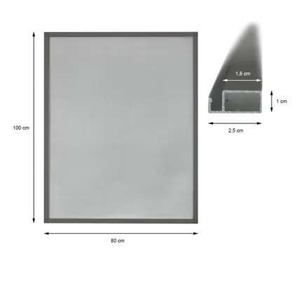 ECD Germany 2x Moustiquaire pour Fenêtre - 80 x 100 cm - Cadre en Aluminium Gris 5