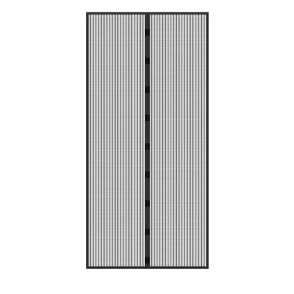 ECD Germany Moustiquaire Porte Noir - 100 x 210 cm - Montage Adhésif sans Perçage ni Vissage