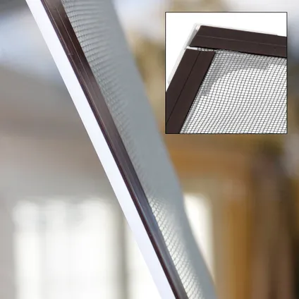 ECD Germany Insectenhor magnetisch venster 130 x 150 cm PVC en glasvezelstof wit 3
