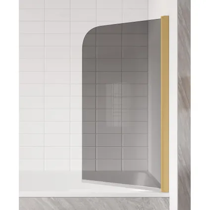 Badplaats Badwand Torino 60 x 140 cm - rookglas - goud - nano coating 2