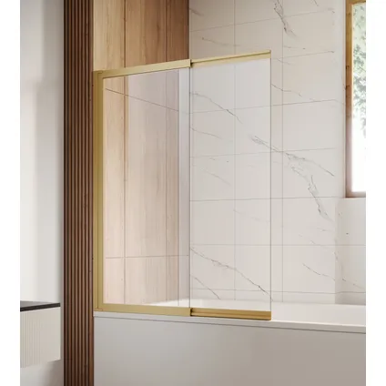 Paroi baignoire Moka 130 x 140 cm Badplaats - Chrome - verre transparent