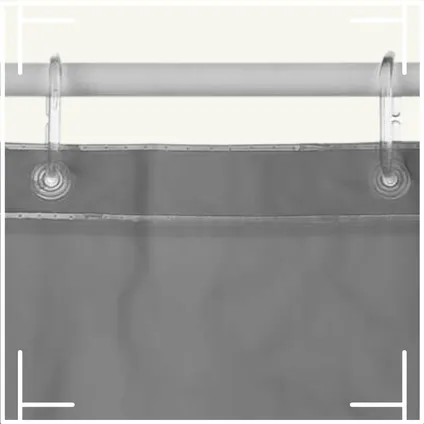 MARBEAUX Rideau de douche anti-moisissure avec anneaux Gris 5