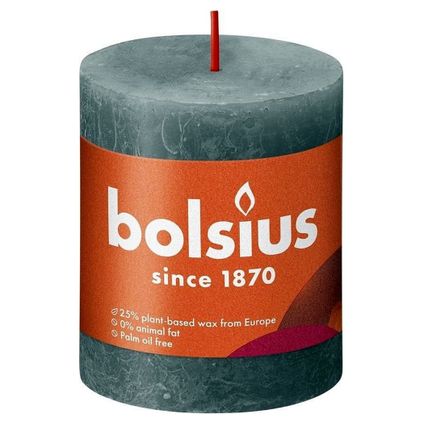 BOLSIUS STUT CANCALYPTUS VERT Ø68 MM - HAUTEUR 8 cm - Vert gris - 35 heures de combustion