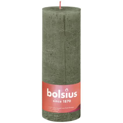 Bolsius Stompkaars Fresh Olive Ø68 mm - Hoogte 19 cm - Olijfgroen - 85 branduren