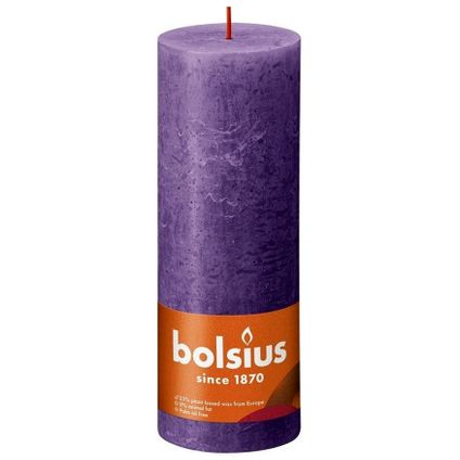 Bolsius Stub Bougie Vibrant Violet Ø68 mm - Hauteur 19 cm - Violet - 85 heures de brûlage
