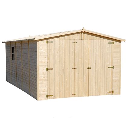 Timbela M101 - Abri de jardin en bois 15 m2 - garage pour une voiture